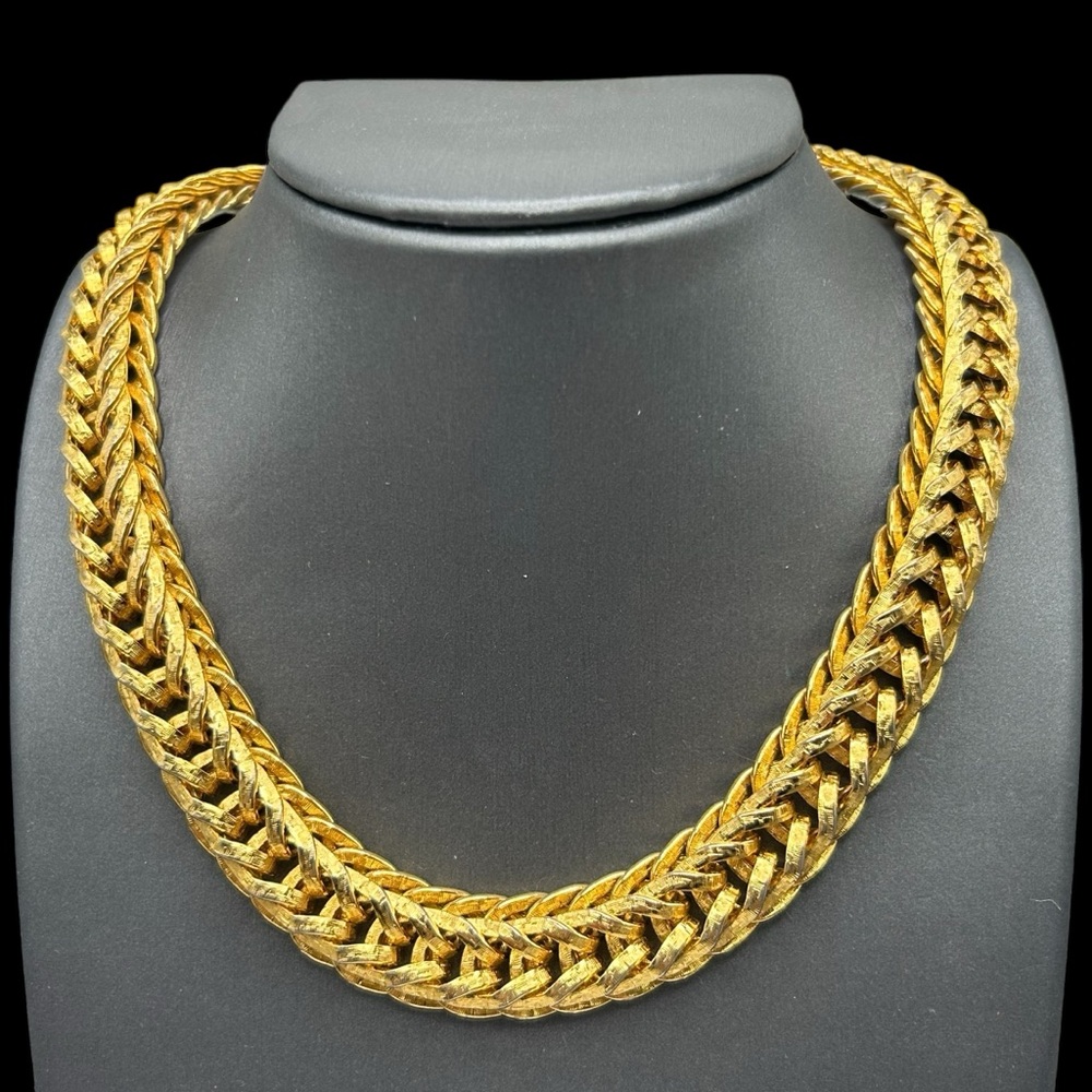 Vintage Mimi Di N Heavy Woven Link Collar Necklace